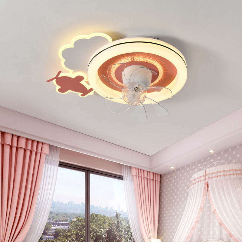 Minimalist Airplane Crown Flush Mount