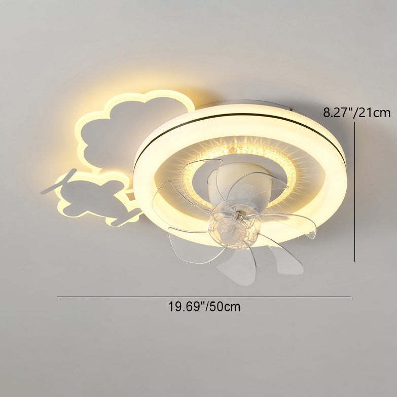 Minimalist Airplane Crown Flush Mount