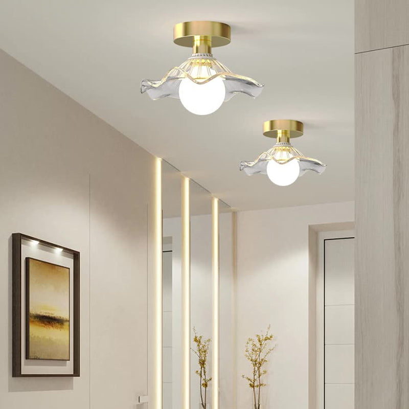 Contemporary Glass Umbrella Orb Ceiling Light
