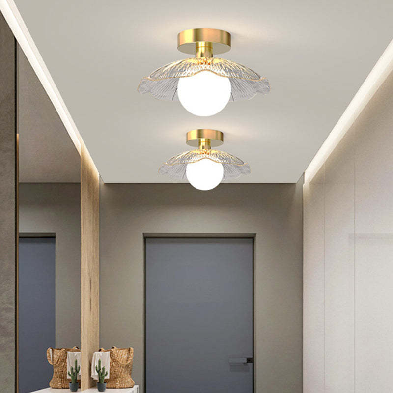 Contemporary Glass Umbrella Orb Ceiling Light