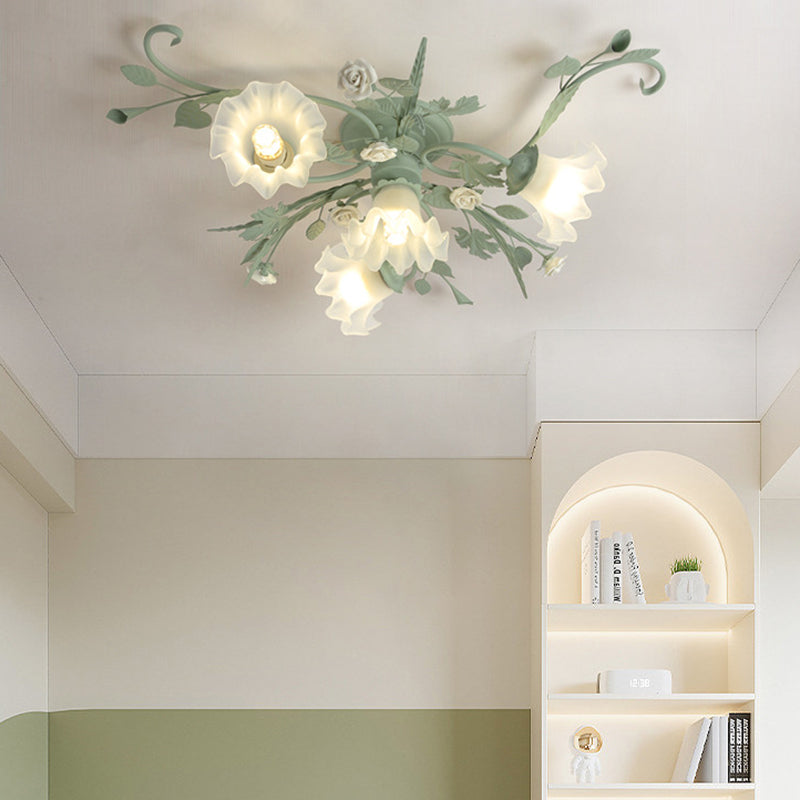 Traditional Rustic Leaf Ceiling Light