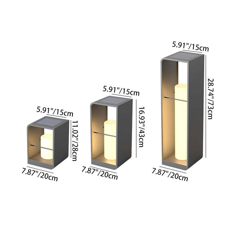 Minimalist Rectangle Cylinder Solar LED Light