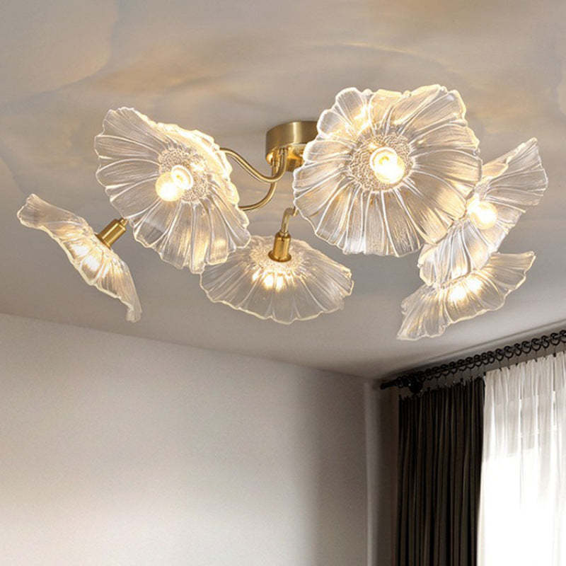 Scandinavian Glass Branch Flower Ceiling Light — 5 / Red / 110V-120V For US/C
