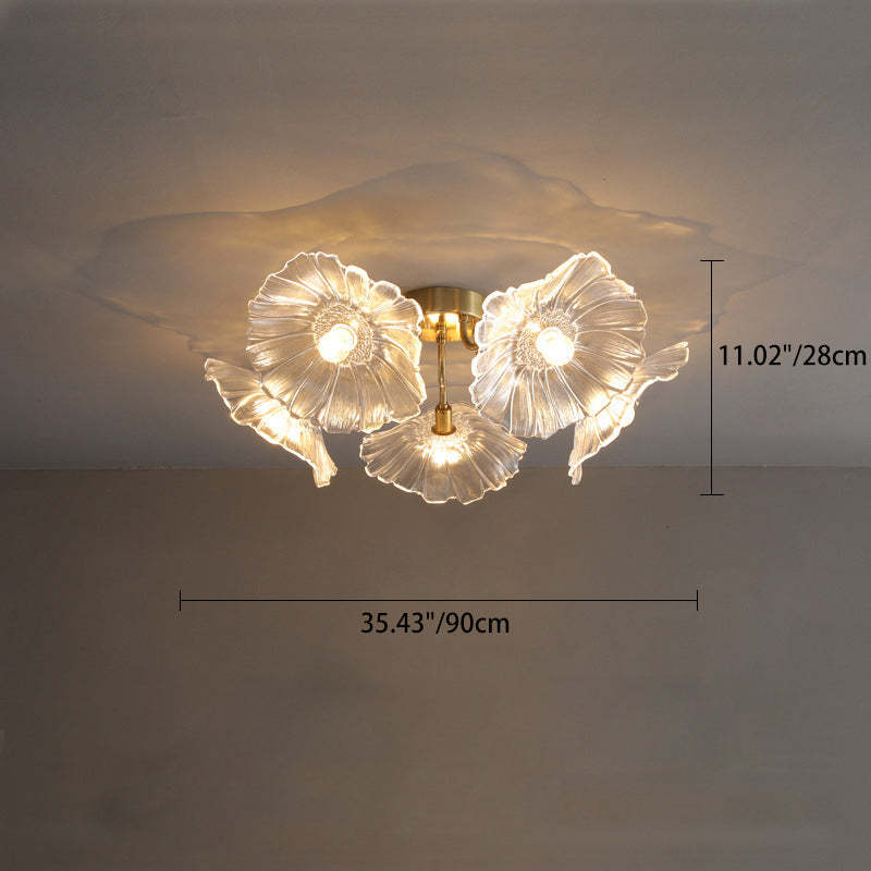 Scandinavian Glass Branch Flower Ceiling Light — 5 / Red / 220V-240V For UK/AU
