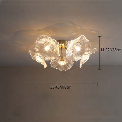 Scandinavian Glass Branch Flower Ceiling Light — 5 / Red / 220V-240V For UK/AU