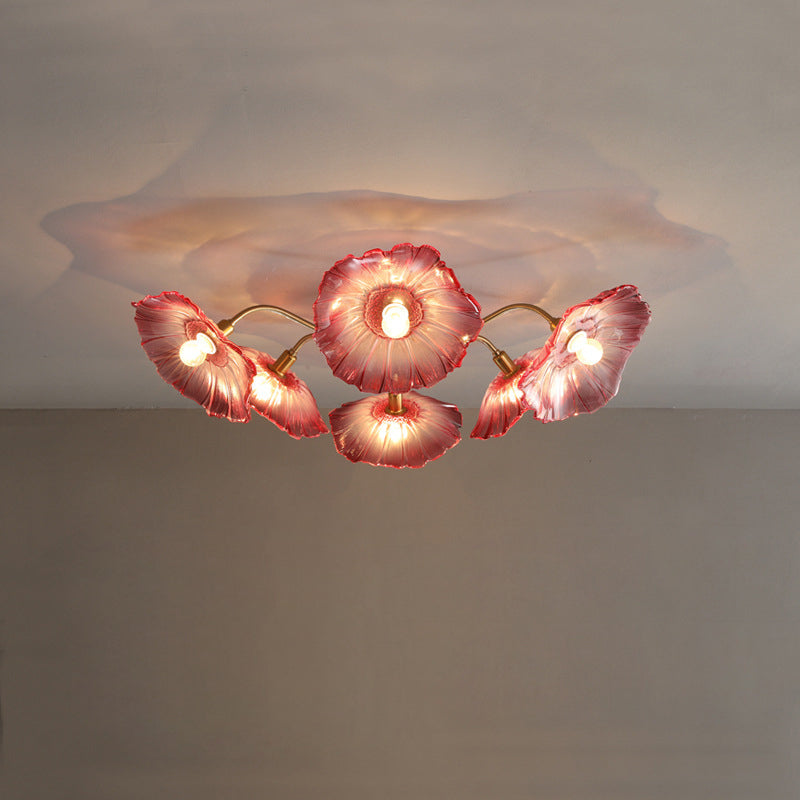 Scandinavian Glass Branch Flower Ceiling Light