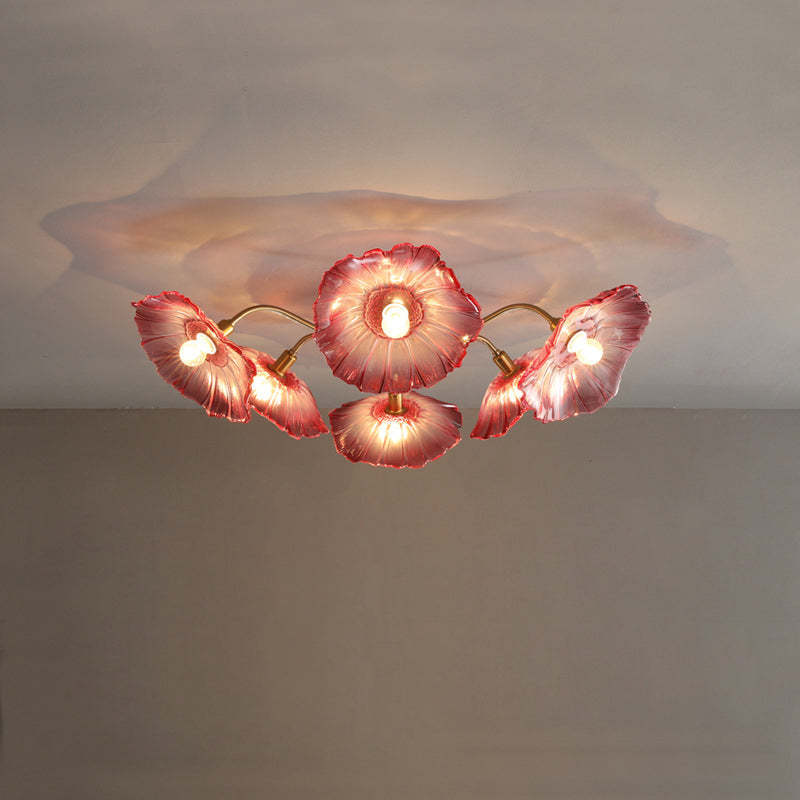Scandinavian Glass Branch Flower Ceiling Light