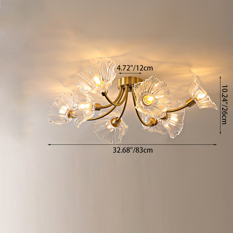 Vintage Glass Branch 3/5/8-Light Ceiling Light — 8 / 220V-240V For UK/AU