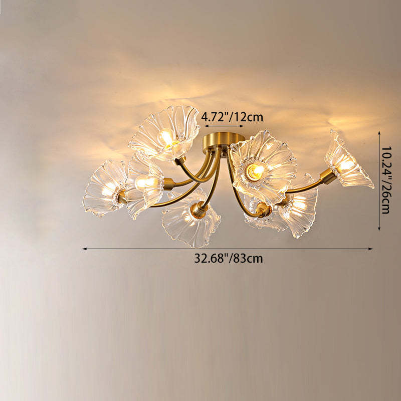 Vintage Glass Branch 3/5/8-Light Ceiling Light — 8 / 220V-240V For UK/AU
