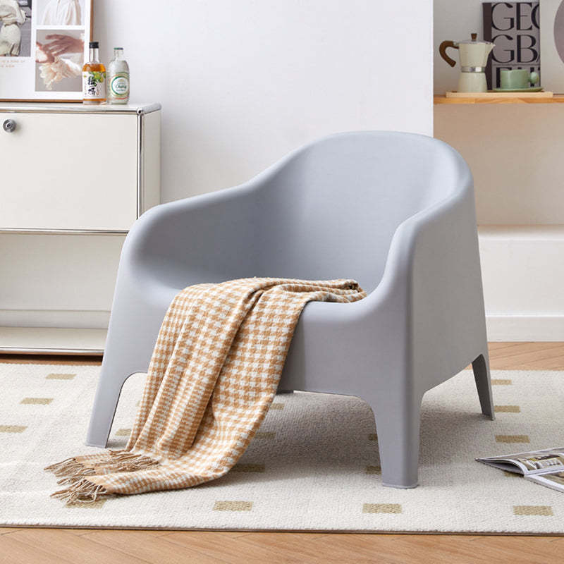 Modern Curved Plastic Accent Chair — Yellow