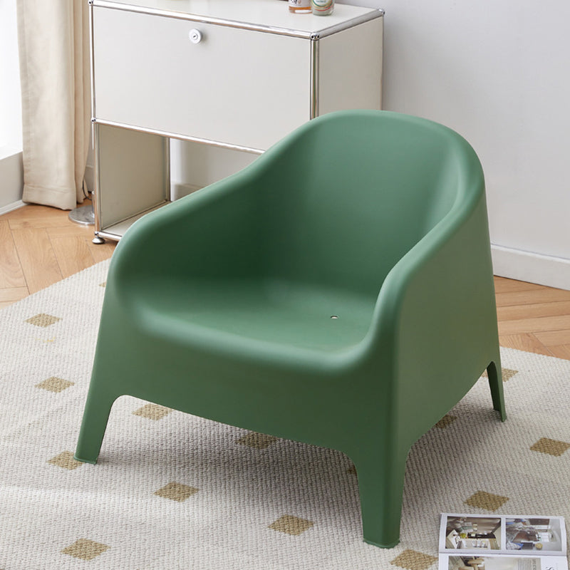 Modern Curved Plastic Accent Chair — Gray