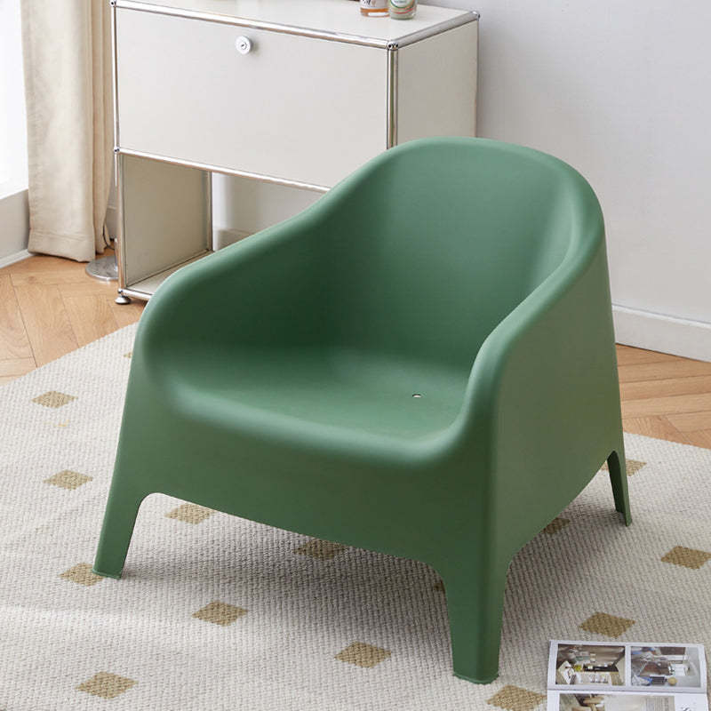 Modern Curved Plastic Accent Chair — Gray