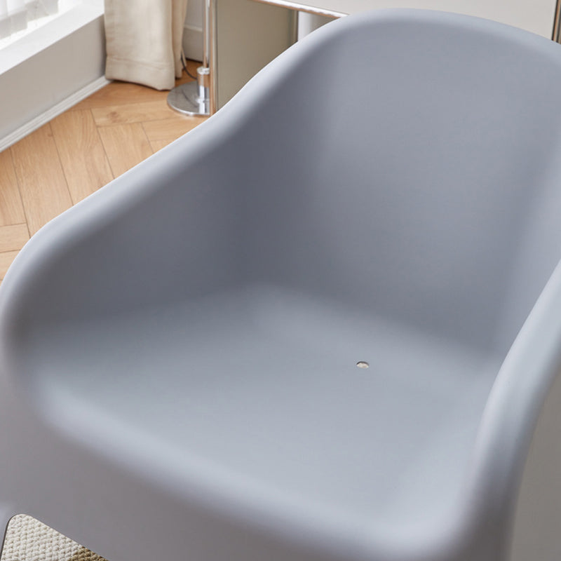 Modern Curved Plastic Accent Chair — Green
