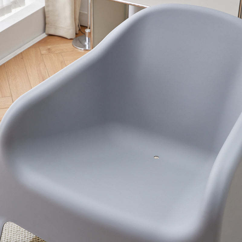 Modern Curved Plastic Accent Chair — Green