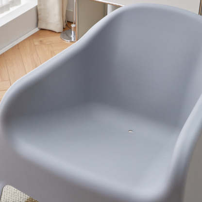 Modern Curved Plastic Accent Chair — Green