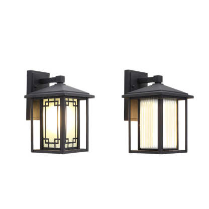 Japanese Box Window Rectangle Glass Aluminum Wall Sconce