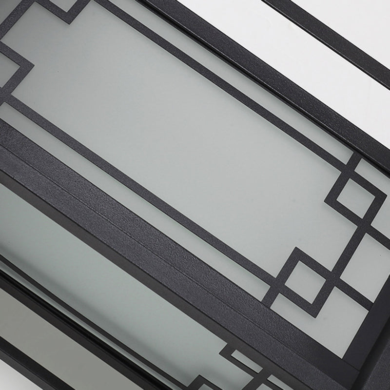 Japanese Box Window Rectangle Glass Aluminum Wall Sconce