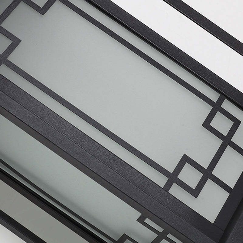 Japanese Box Window Rectangle Glass Aluminum Wall Sconce