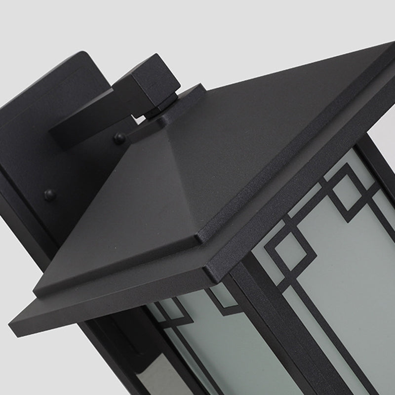 Japanese Box Window Rectangle Glass Aluminum Wall Sconce