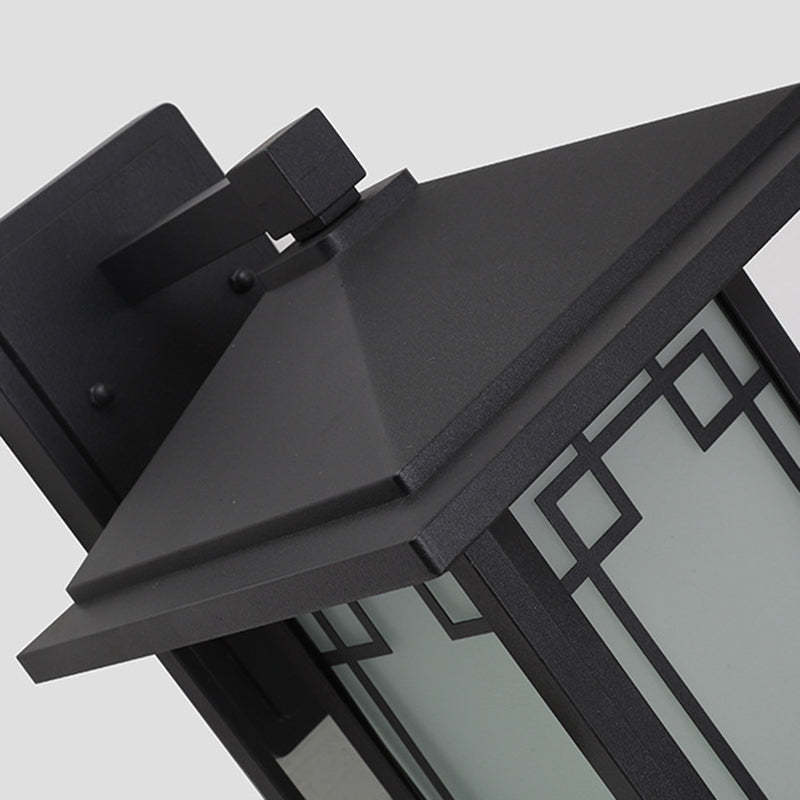 Japanese Box Window Rectangle Glass Aluminum Wall Sconce