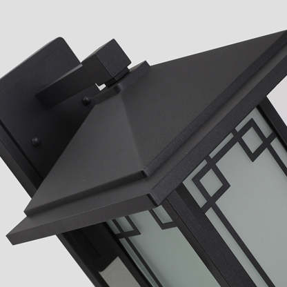 Japanese Box Window Rectangle Glass Aluminum Wall Sconce