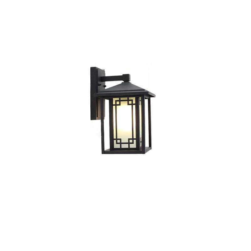 Japanese Box Window Rectangle Glass Aluminum Wall Sconce