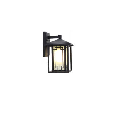 Japanese Box Window Rectangle Glass Aluminum Wall Sconce