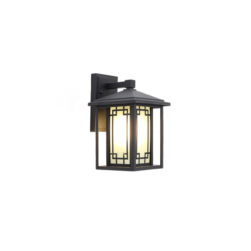 Japanese Box Window Rectangle Glass Aluminum Wall Sconce
