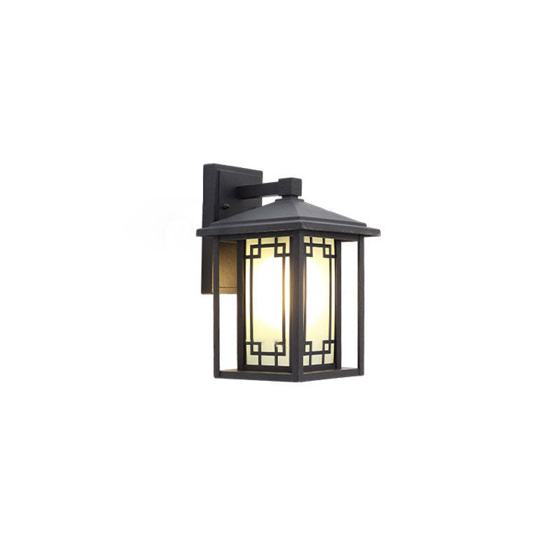 Japanese Box Window Rectangle Glass Aluminum Wall Sconce