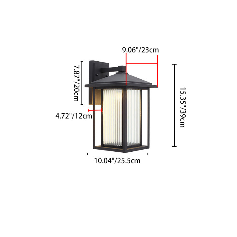 Japanese Box Window Rectangle Glass Aluminum Wall Sconce