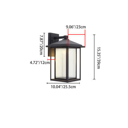 Japanese Box Window Rectangle Glass Aluminum Wall Sconce