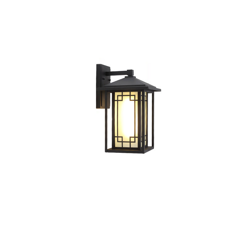 Japanese Box Window Rectangle Glass Aluminum Wall Sconce
