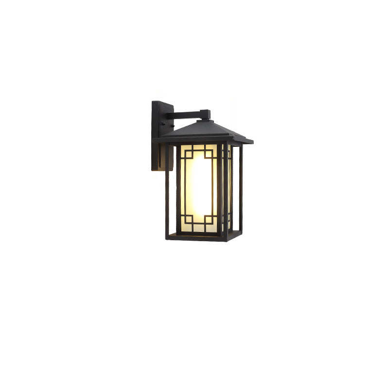 Japanese Box Window Rectangle Glass Aluminum Wall Sconce