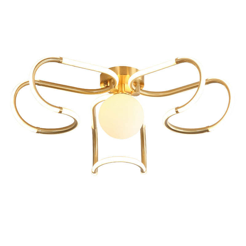 Scandinavian Acrylic Curved Round Ceiling Light