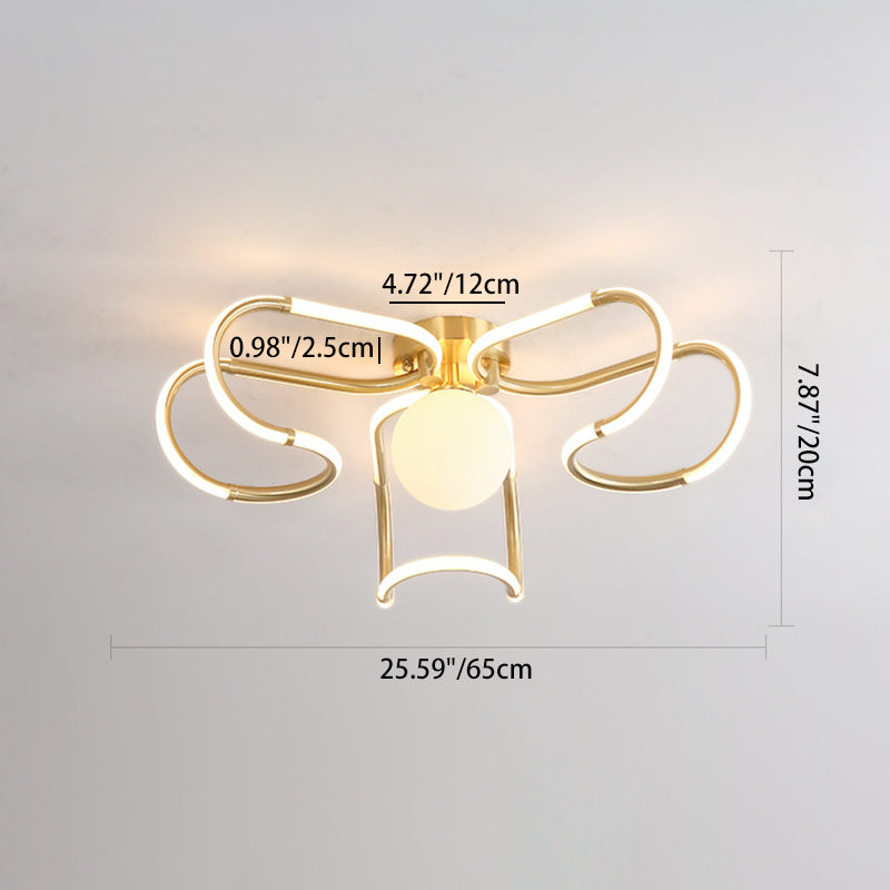 Scandinavian Acrylic Curved Round Ceiling Light