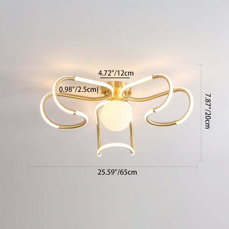 Scandinavian Acrylic Curved Round Ceiling Light