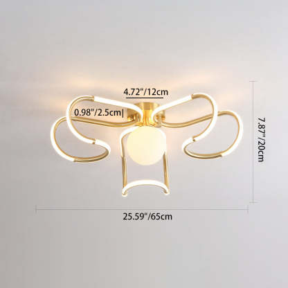 Scandinavian Acrylic Curved Round Ceiling Light