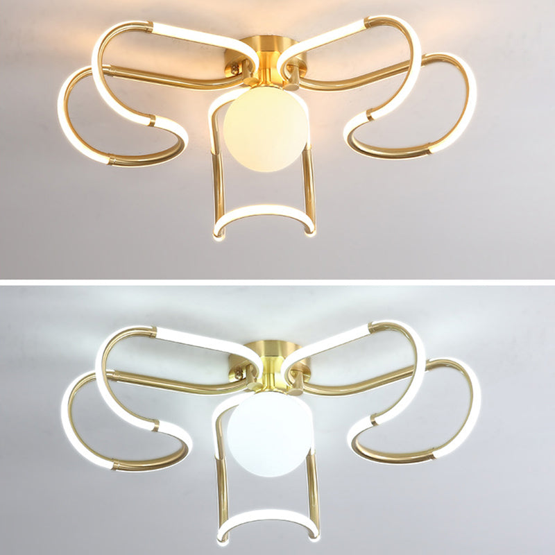 Scandinavian Acrylic Curved Round Ceiling Light