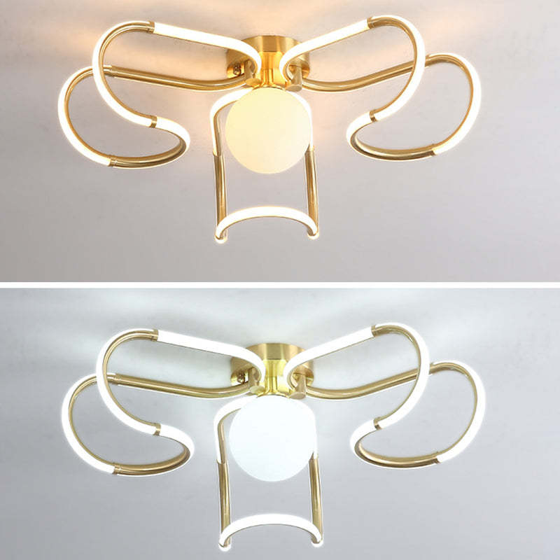 Scandinavian Acrylic Curved Round Ceiling Light