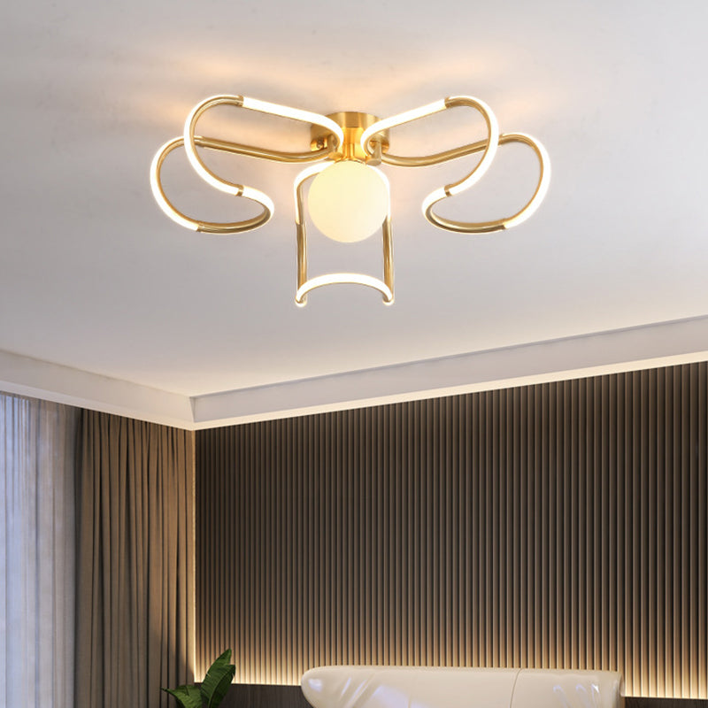 Scandinavian Acrylic Curved Round Ceiling Light — 220V-240V For UK/AU / Infinitely Dimmable