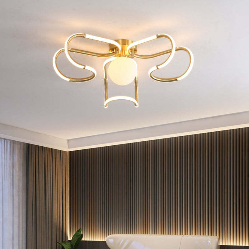 Scandinavian Acrylic Curved Round Ceiling Light — 220V-240V For UK/AU / Infinitely Dimmable