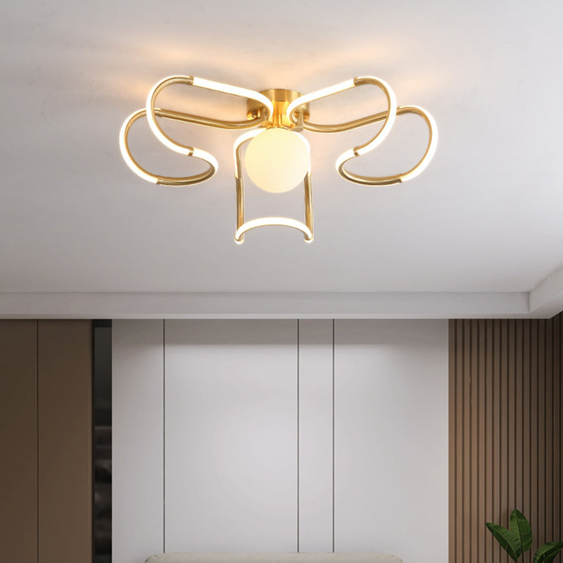 Scandinavian Acrylic Curved Round Ceiling Light