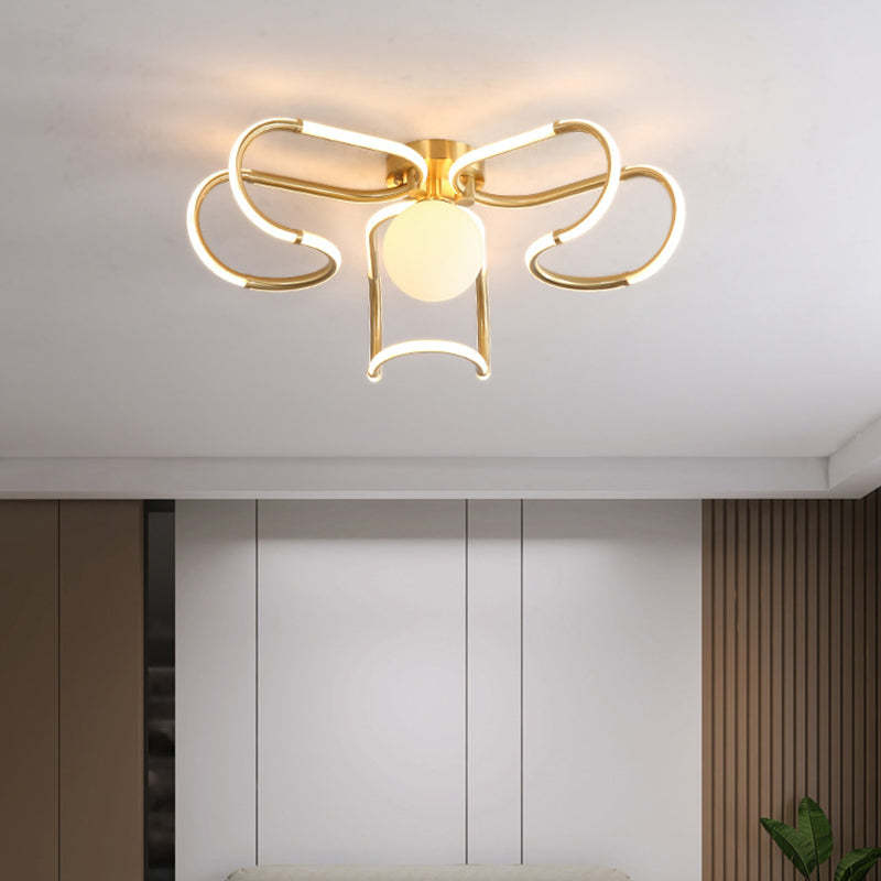 Scandinavian Acrylic Curved Round Ceiling Light