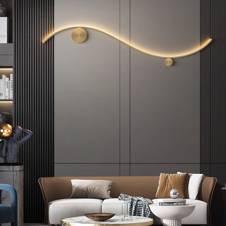 Minimalist Copper Silicone Wave Circle LED Sconce — Small - Copper Color / Warm Light (3000K) / 220V-240V For UK/AU