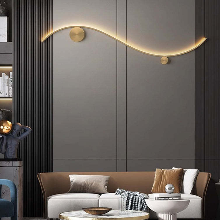 Minimalist Copper Silicone Wave Circle LED Sconce — Small - Copper Color / Warm Light (3000K) / 220V-240V For UK/AU
