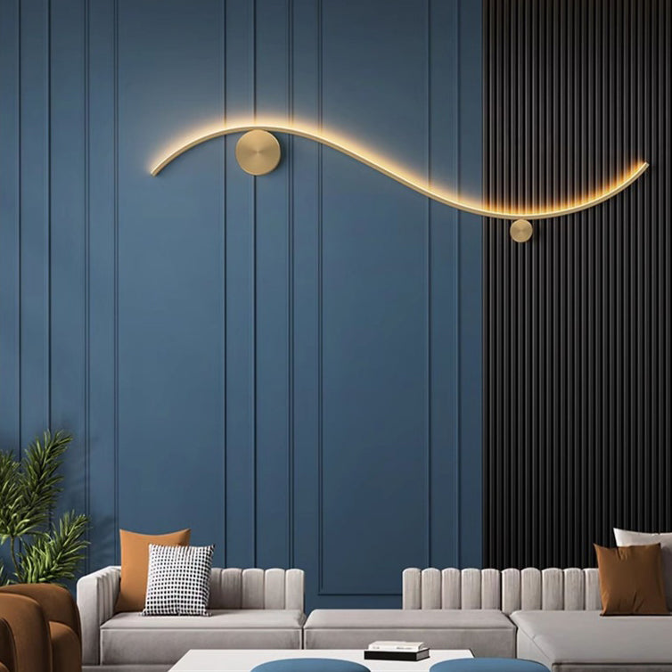 Minimalist Copper Silicone Wave Circle LED Sconce