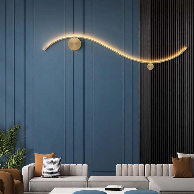 Minimalist Copper Silicone Wave Circle LED Sconce — Small - Copper Color / Warm Light (3000K) / 110V-120V For US/CA