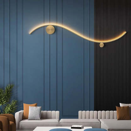 Minimalist Copper Silicone Wave Circle LED Sconce — Small - Copper Color / Warm Light (3000K) / 110V-120V For US/CA