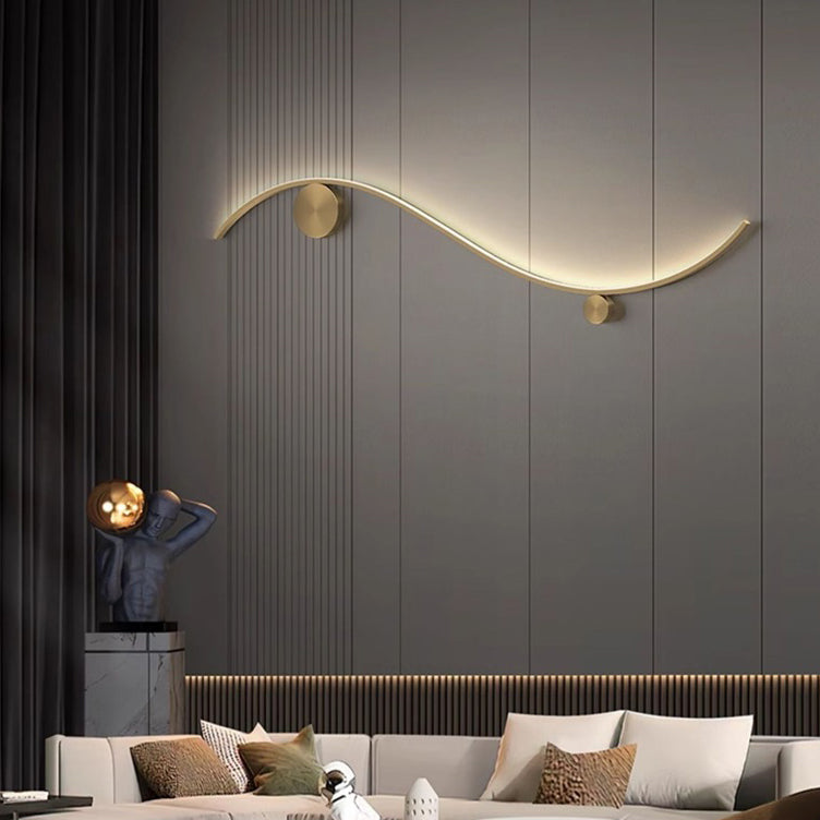 Minimalist Copper Silicone Wave Circle LED Sconce — Small - Copper Color / Neutral Light (4000K) / 110V-120V For US/CA