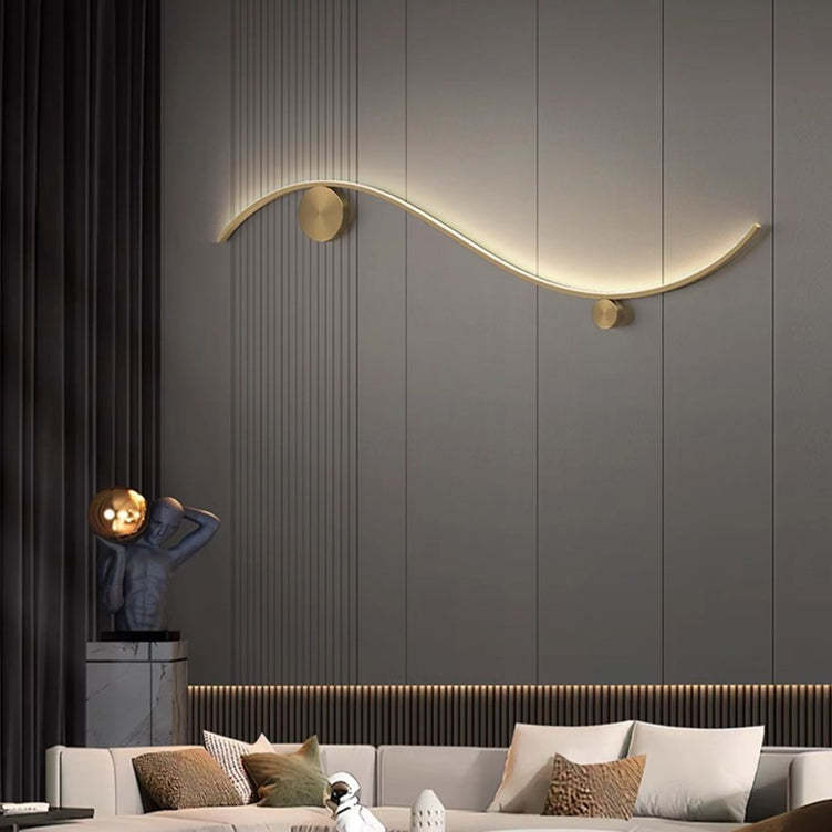 Minimalist Copper Silicone Wave Circle LED Sconce — Small - Copper Color / Neutral Light (4000K) / 110V-120V For US/CA
